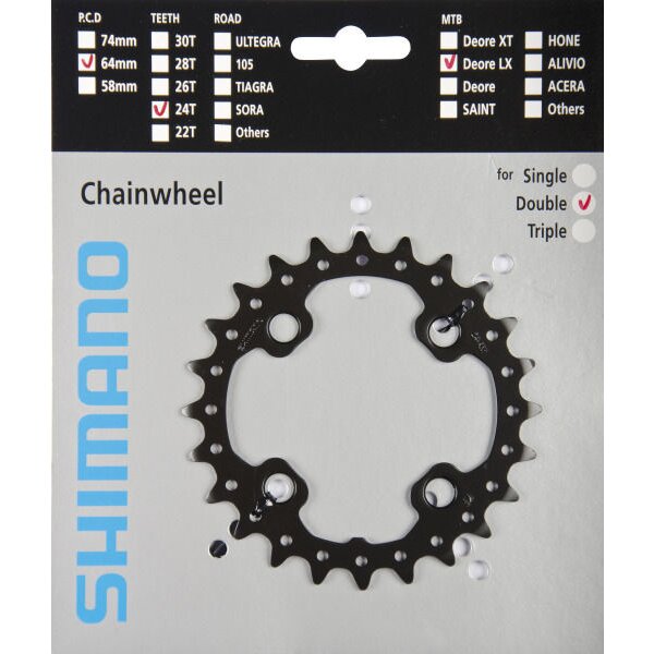 Shimano Kettenblatt für Kurbel SLX FC-M675 AM, 4-Arm, 2*10, 24 Zähne, NEU