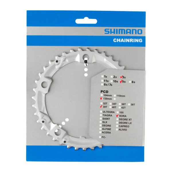Shimano Kettenblatt für Kurbel Sora FC-3403, 3*9-fach, 39 Zähne