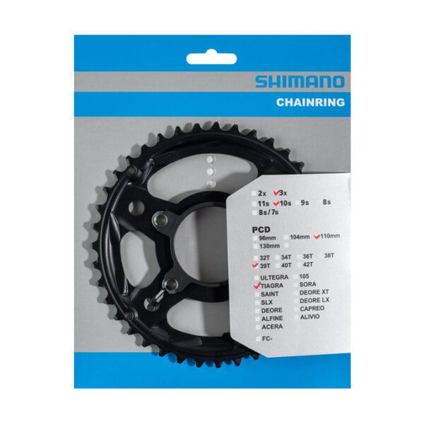 Shimano Kettenblatt für Kurbel Tiagra FC-4703, 3*10-fach, 39 Zähne