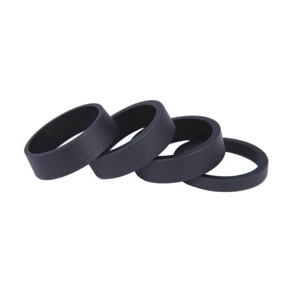 Steuersatz Spacer Aluminium für 1 1/8" Gabel, mattschwarz, Set 3*10 mm + 1*5 mm