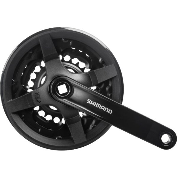 Shimano FC-TY301 Tourney Kurbel schwarz, 42/34/24 Zähne, Vierkant, 150 mm, KSS