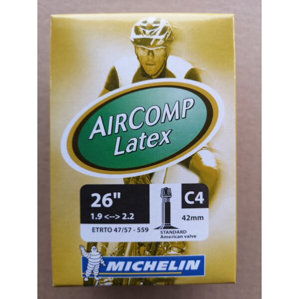 Michelin C4 Aircomp Latex Schlauch, 26*1,9-2,2 Zoll, AV