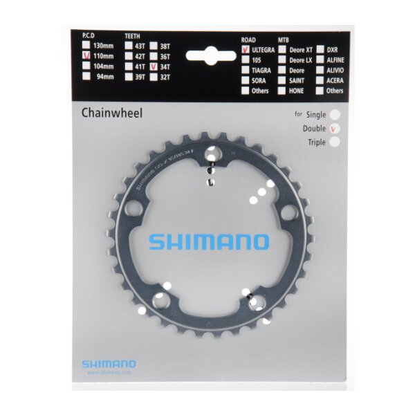 Shimano Kettenblatt für Kurbel Ultegra FC-6750, 10-fach, 34 Zähne, ice grey