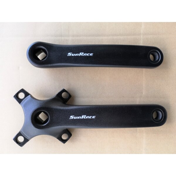 Sunrace FCM800 Kurbel für 1 Kettenblatt, schwarz, JIS Vierkant, 175 mm