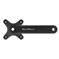 Sunrace FCM800 Kurbel für 1 Kettenblatt, schwarz, JIS Vierkant, 175 mm