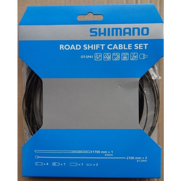 Shimano Schaltzug Set Rennrad / Race OT-SP41 Edelstahl, schwarz, NEU