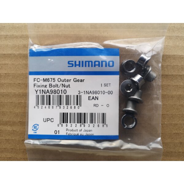 Shimano Kettenblattschrauben FC-M675 2-fach (Y1NA98010) au?en, 4 Stück