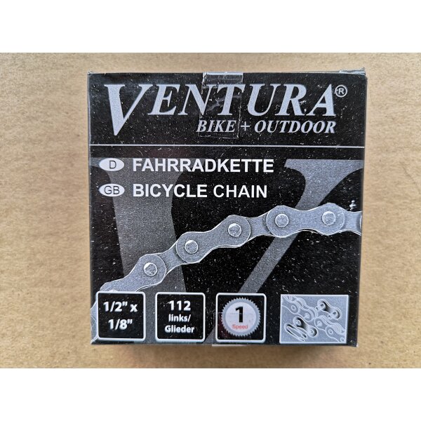 Ventura Kette 1-fach Single Speed/Nabenschaltung, 1/2*1/8 Zoll, 112 Gl.,NEU
