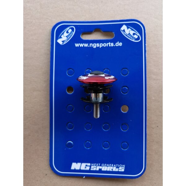 NG Sports Kralle und Deckel für Aheadsteuersatz 1 1/8", rot