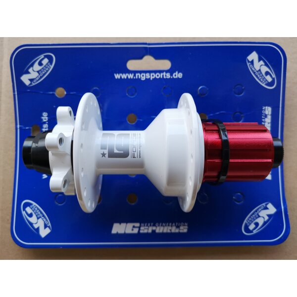 NG Sports Force Nabe HR 142/12 mm, weiß, 32 Loch, IS 6-Loch, Shimano HG