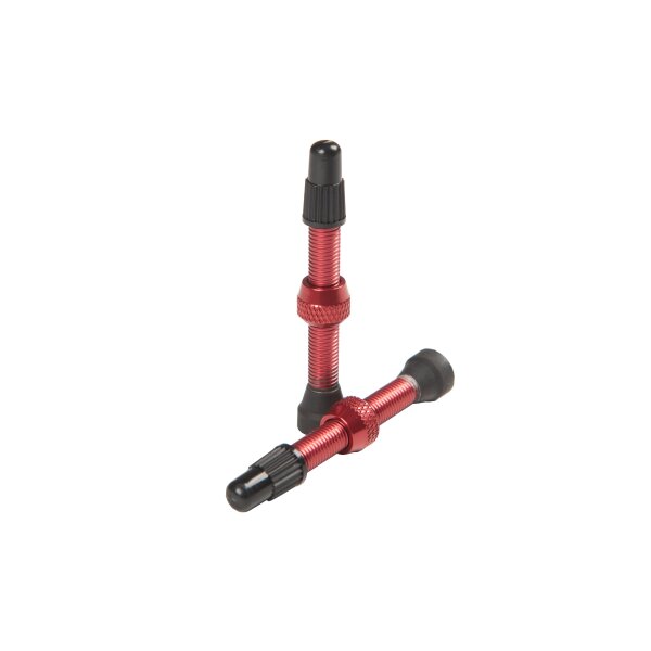Stans Notubes Tubeless Ventil-Set (2 Stück) Alu SV 44 mm, rot