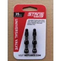Stans Notubes Tubeless Ventil-Set (2 Stück) Alu SV 35 mm, schwarz