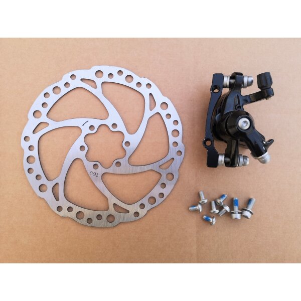 Logan mechanische Scheibenbremse vorn mit Adapter & 160 mm Scheibe