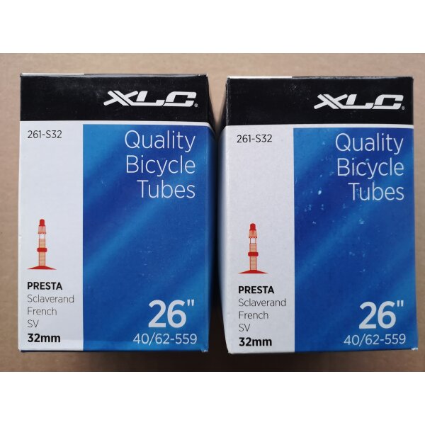 XLC MTB Schlauch 26*1,5-2,5 Zoll, 40/62-559, SV 32 mm, Set 2 Stück