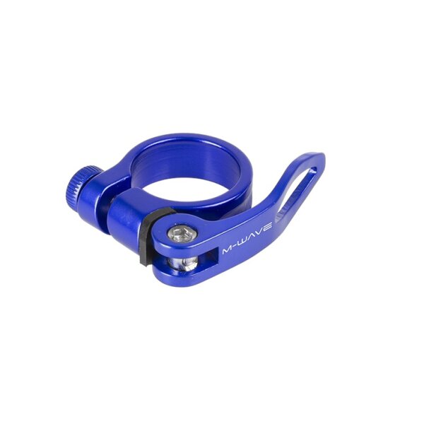 M-Wave Clampy QR Sattelklemme / Sattelklemmschelle Schnellspanner 34,9 mm, blau