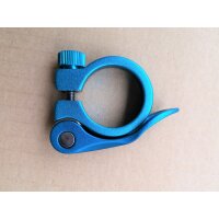 Control Tech One Sattelklemme / Sattelstützklemme mit Schnellspanner, 31,8 mm, blau