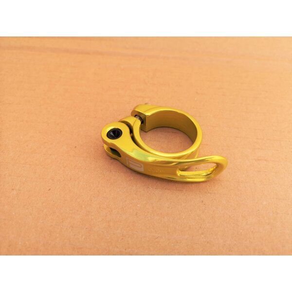 Promax SL Sattelklemme / Sattelklemmschelle Schnellspanner, 31,8 mm, gold