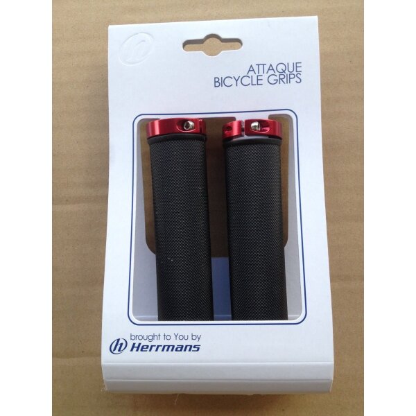 Herrmans Diamond Lock DD28 Lenkergriffe Lock-on, schwarz/rot