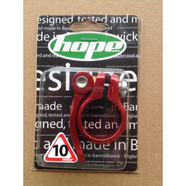 Hope Clamp QR Sattelklemme mit Schnellspanner 31,8 mm rot, NEU