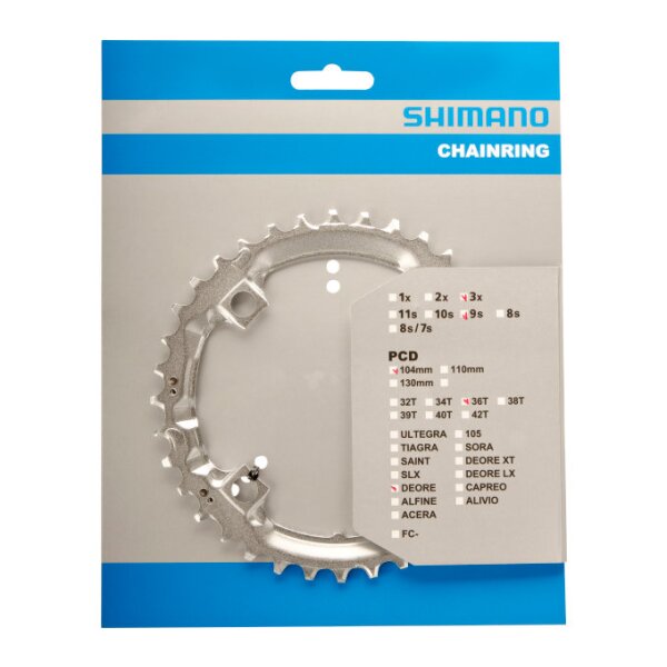 Shimano Kettenblatt für Kurbel Deore FC-M510 / M440, 9-fach, 36 Zähne