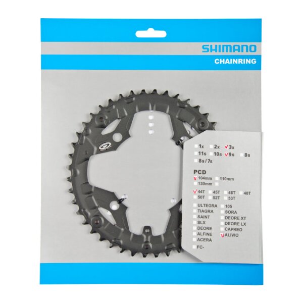 Shimano Kettenblatt für Kurbel Alivio FC-M430 KSS 9-fach, 44 Zähne