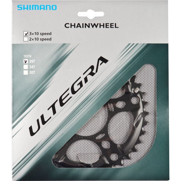 Shimano Kettenblatt für Kurbel Ultegra FC-6703 5-Arm, 3*10, 39 Zähne, grau