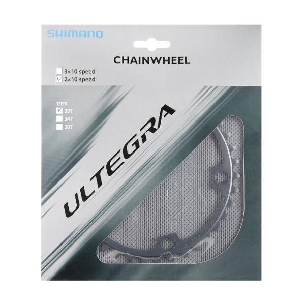 Shimano Kettenblatt für Kurbel Ultegra FC-6700 5-Arm, 10-fach, 39 Zähne, silber