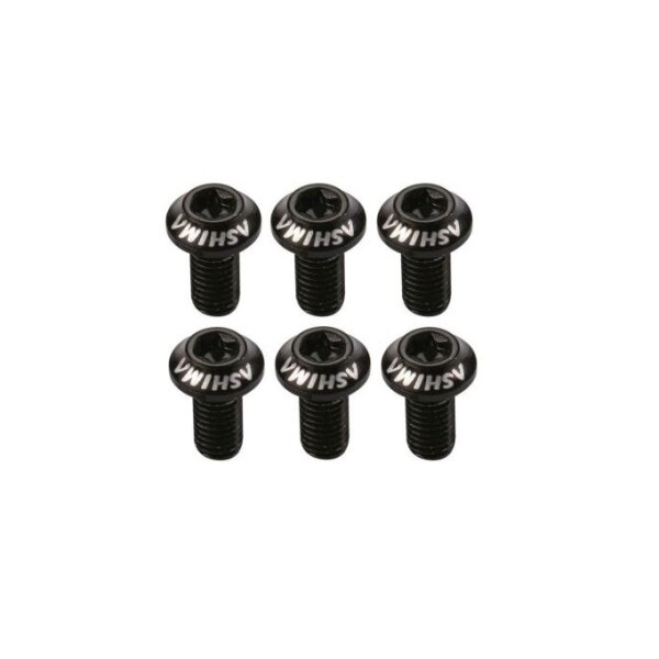 Ashima Aluminium-Schrauben Torx für Bremsscheibe, schwarz, VE 6 Stück
