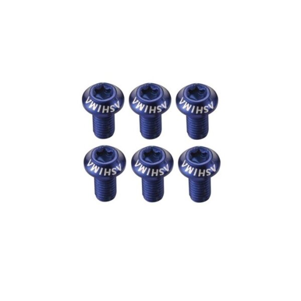 Ashima Aluminium-Schrauben Torx für Bremsscheibe, blau, VE 6 Stück